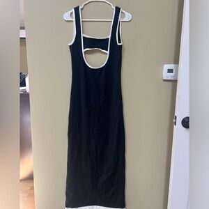 Peppermayo Black Maxi Dress with White Trim